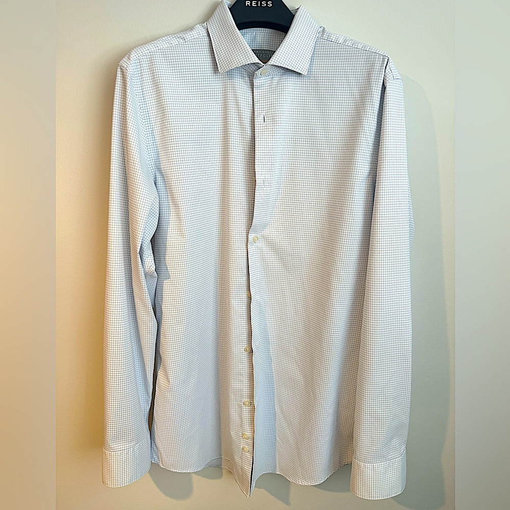 Perry Ellis Mens Portfolio Tech + Stretch Shirt Size 15.5 x 34/35